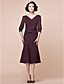  Trumpet/Mermaid V-neck Tea-length Chiffon Mother Of The Bride Dress