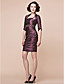  Sheath/Column Spaghetti Strap Short/Mini Taffeta Mother Of The Bride Dress