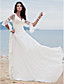  Sheath/ Column Sweep/ Brush Train Chiffon Lace Wedding Dress