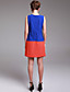  simplicidade ts vestido sem mangas bloco de cor (mais cores)