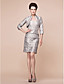  Sheath/Column Strapless Knee-length Taffeta Mother Of The Bride Dress With A Wrap