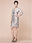  Sheath/Column Strapless Knee-length Taffeta Mother Of The Bride Dress With A Wrap