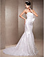  Trumpet/Mermaid Strapless Court Train Taffeta Wedding Dress