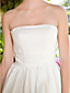 A-line Strapless Short Mini Satin Wedding Dress