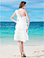  Sheath/Column One Shoulder Knee-length Chiffon Wedding Dress