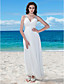  Sheath/Column V-neck Floor-length Chiffon Wedding Dress
