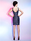  Sheath/Column Short/Mini Sequined Cocktail Dress With Straps