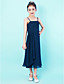  a-linje spaghetti rem te-lengde chiffon junior brudepike kjole