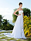  Empire Sheath/Column Strapless Chiffon And Lace Wedding Dress