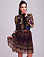  ts tribal puffy mouw chiffon jurk