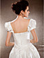 A-line Square Neck Sweep/Brush Train Taffeta Wedding Dress