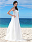  Sheath/Column Strapless Empire Waist Floor-length Chiffon Wedding Dress