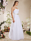  A-line Spaghetti Straps Floor-length Tulle Wedding Dress