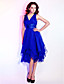  A-line V-neck Knee-length Chiffon Cocktail Dress