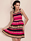  TS Irregular Stripe Swing Dress