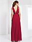  Sheath/ Column V-neck Floor-length Chiffon Evening Dress