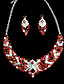  luxe strass twee stuk prachtige dames ketting en oorbellen sieraden set (50 cm)