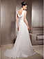  A-line Scoop Court Train Chiffon Wedding Dress