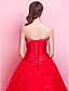  Ball Gown Strapless Sweetheart Floor-length Satin Tulle Evening Dress