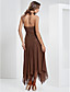  A-line Halter Tea-length Chiffon Evening Dress