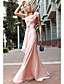  One Shoulder Floor-length Sheath/Column Satin And Chiffon Evening Dress