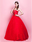  Ball Gown Strapless Sweetheart Floor-length Satin Tulle Evening Dress