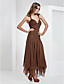  A-line Halter Tea-length Chiffon Evening Dress