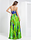  A-line Sweetheart Floor-length Printing Stretch Satin Evening Dress