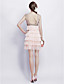  IVONETTE - Abito da Cocktail in Chiffon e Tulle