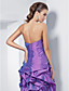  Ball Gown Sweetheart Asymmetrical Taffeta Evening Dress With Sweep/Brush Train