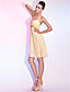  A-line Halter V-neck Knee-length Chiffon Cocktail Dress