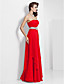  A-line Strapless Floor-length Chiffon Evening Dress