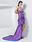  Ball Gown Sweetheart Asymmetrical Taffeta Evening Dress With Sweep/Brush Train