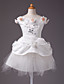  Ball Gown Off-the-shoulder Knee-length Satin Sleeveless Flower Girl Dress