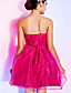  bola vestido strapless corto / mini vestido de cóctel de organza sobre tafetán