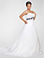  Ball Gown Sweetheart cappella treno Satin plus size abito da sposa