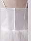  A-line Spaghetti Straps Knee-length Satin  Beading Sleeveless Flower Girl Dress