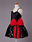  Ballkleid Spaghetti-Trägern knielangen Satin Blumenmädchen Kleid