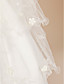  One-tier Tulle Pencil Edge Waltz Wedding Veil With Satin Flower