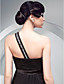  Sheath/ Column One Shoulder Floor-length Chiffon Over Stretch Satin Evening Dress
