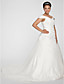  palla abito off-the-spalla cappella treno Chiffon plus size abito da sposa