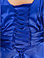  um-line v-neck do assoalho-comprimento cetim stretch vestido de noite