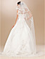  due livelli tulle nastro bordo matrimonio velo cappella con paillettes