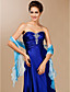  Chiffon With Button Special Occasion Shawl In Blue