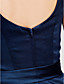  a-line v con cuello en la rodilla-longitud del vestido la dama de honor satin