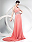  Sheath/Column Halter Court Train Chiffon Evening Dress