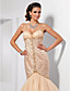  Trumpet/Mermaid Spaghetti Straps Sweetheart Floor-length Tulle Evening Dress
