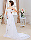  Sheath/ Column Strapless Court Train Chiffon Wedding Dress