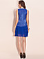  TS Shimmering Fabric Layered Chiffon Ruffle Dress