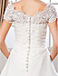  Ball Gown Off-the-shoulder Chapel Train Organza Wedding Dress